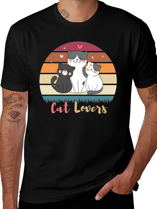 Cat Lovers T-Shirt - Sunset Cute Kitten Design