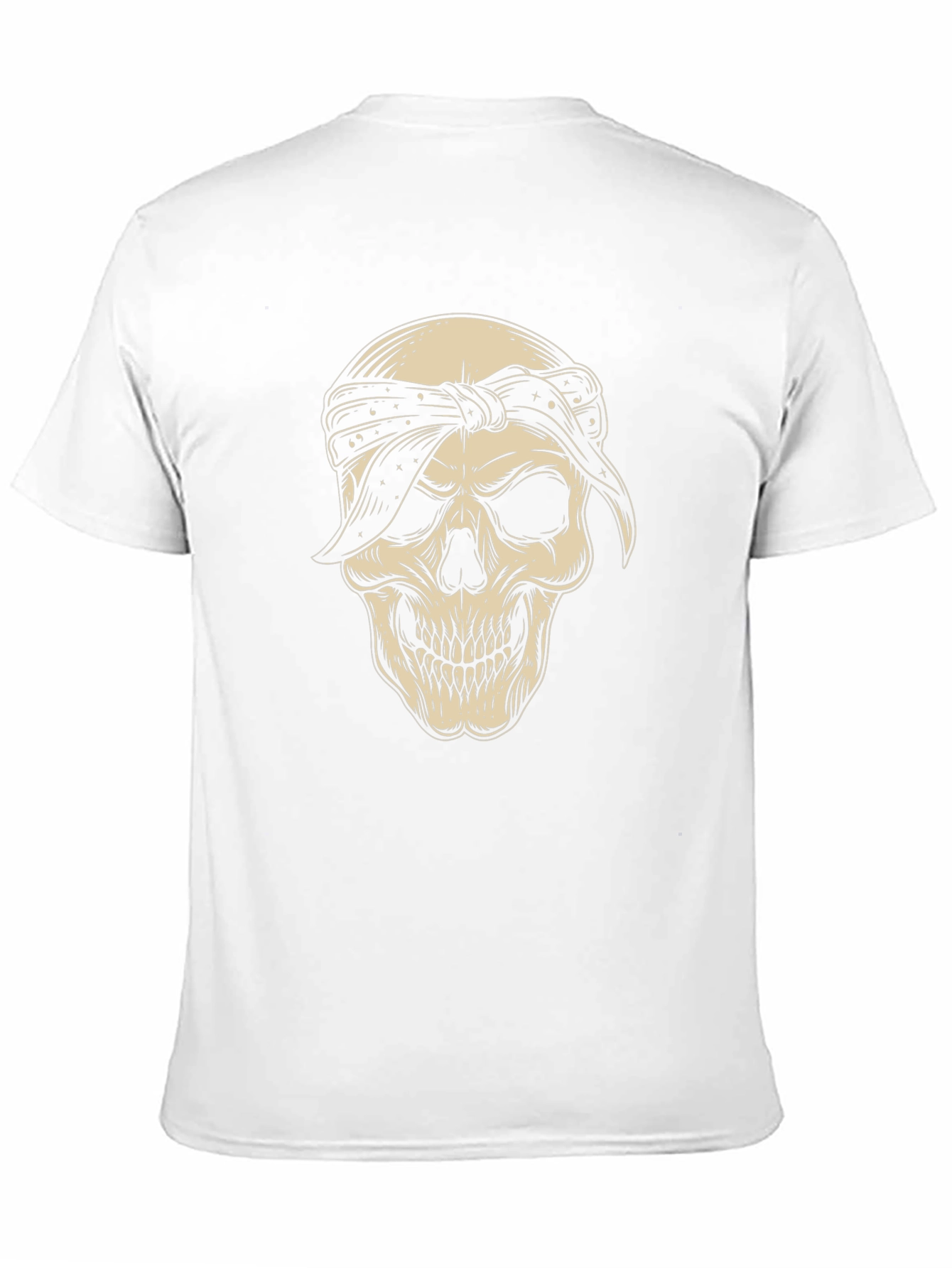 Skull Bandana Graphic Tee - Black Cotton Blend