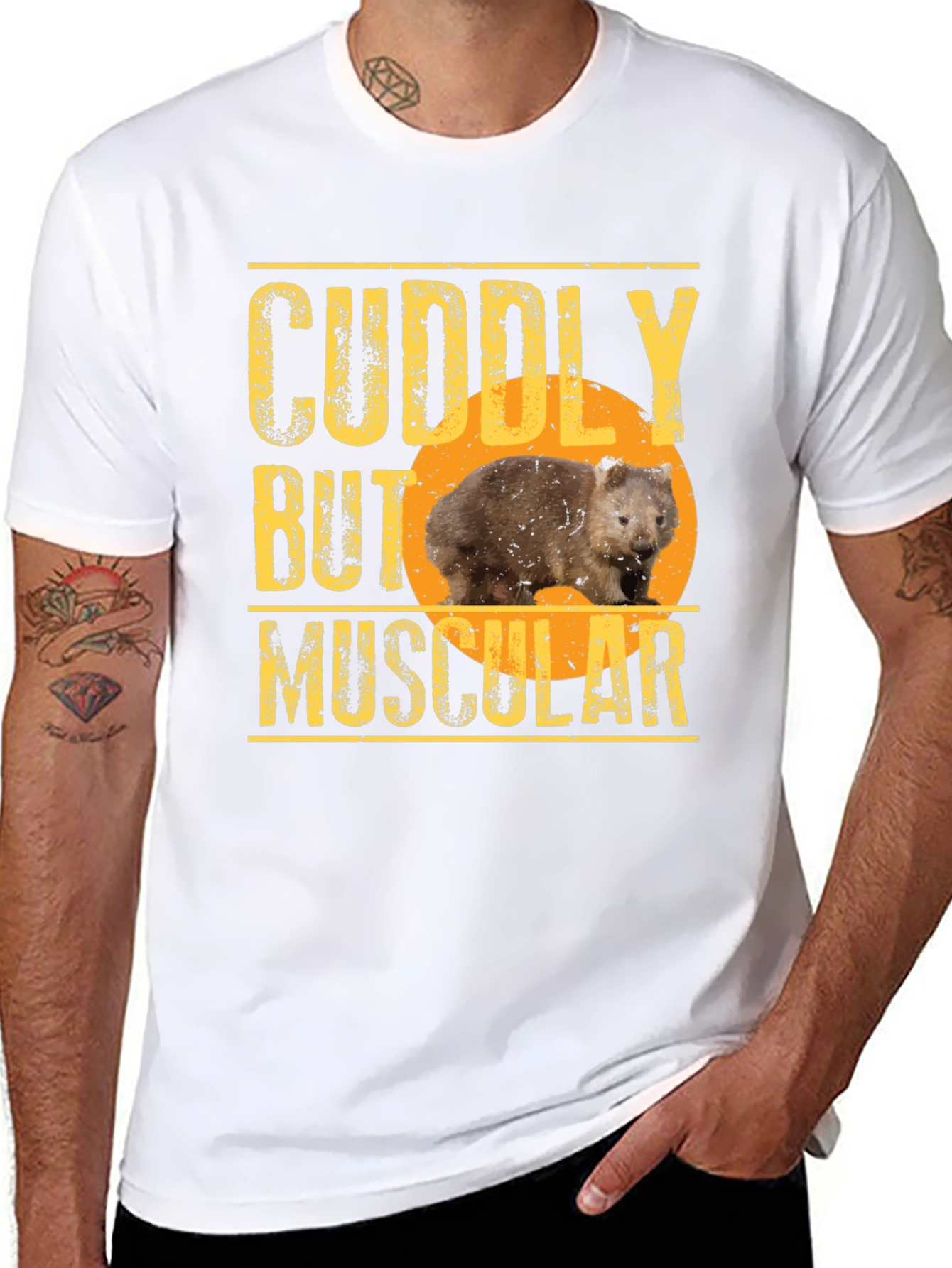 Cuddly But Muscular Wombat Graphic T-Shirt