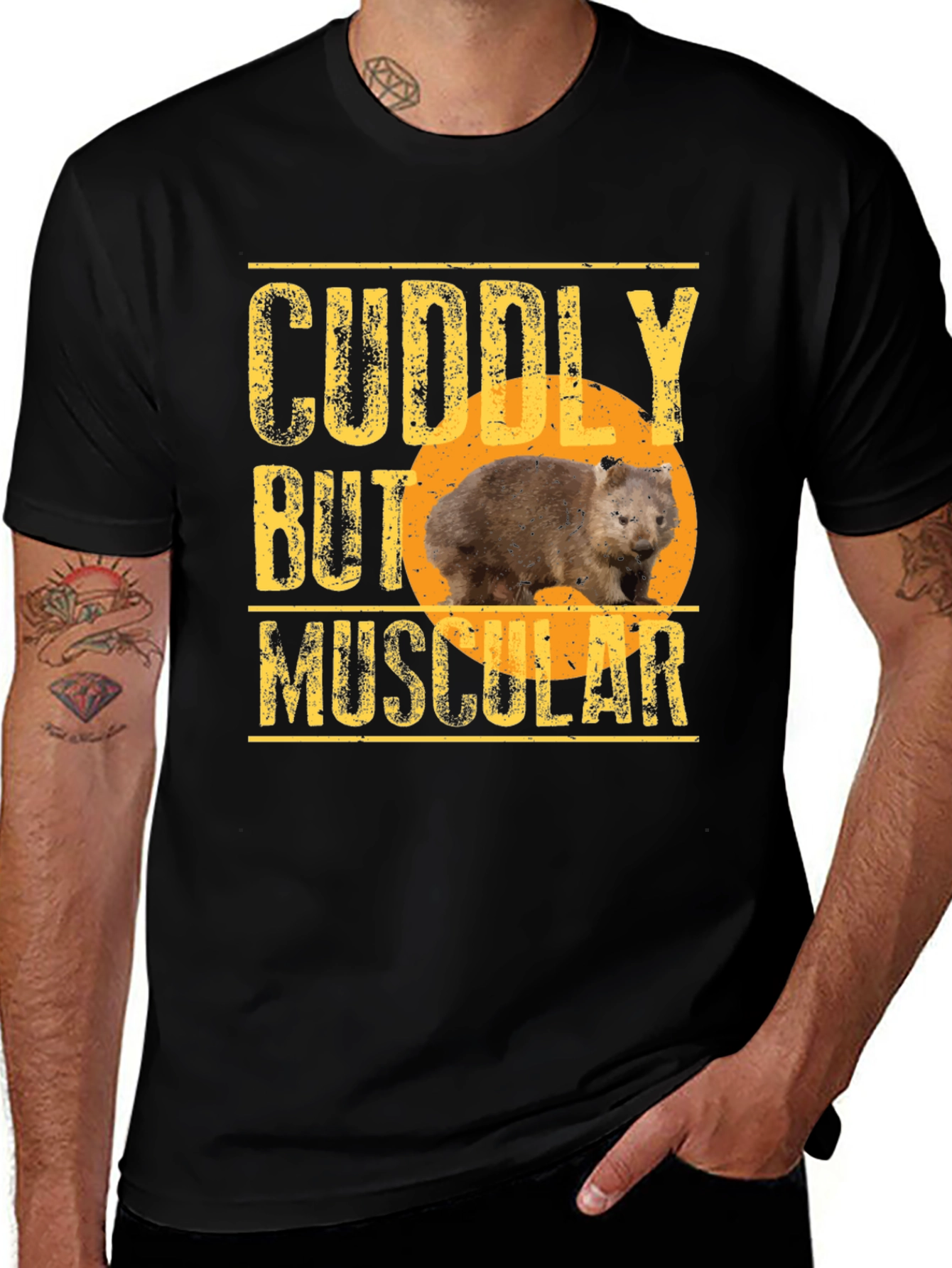 Cuddly But Muscular Wombat Graphic T-Shirt