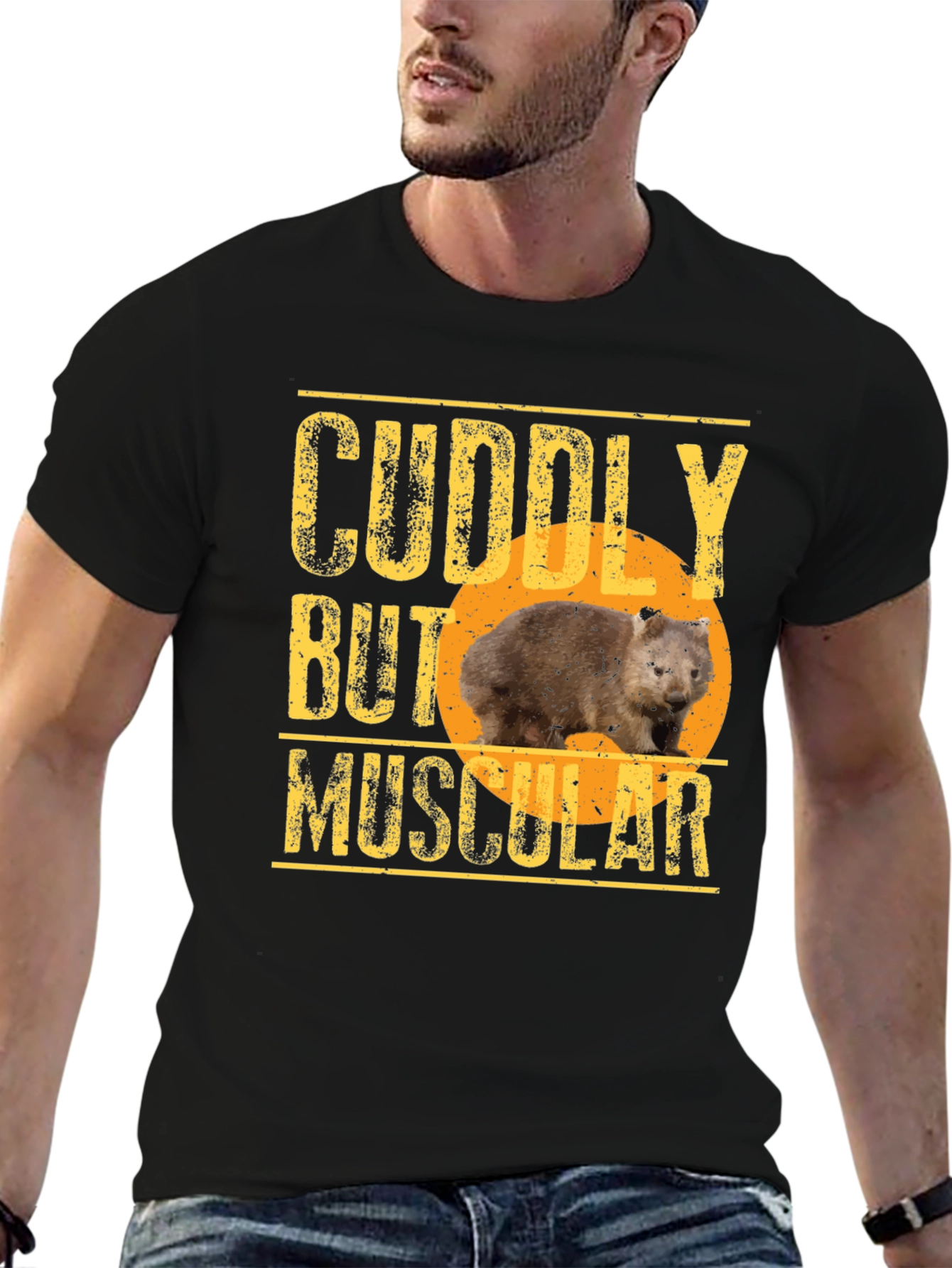 Cuddly But Muscular Wombat Graphic T-Shirt