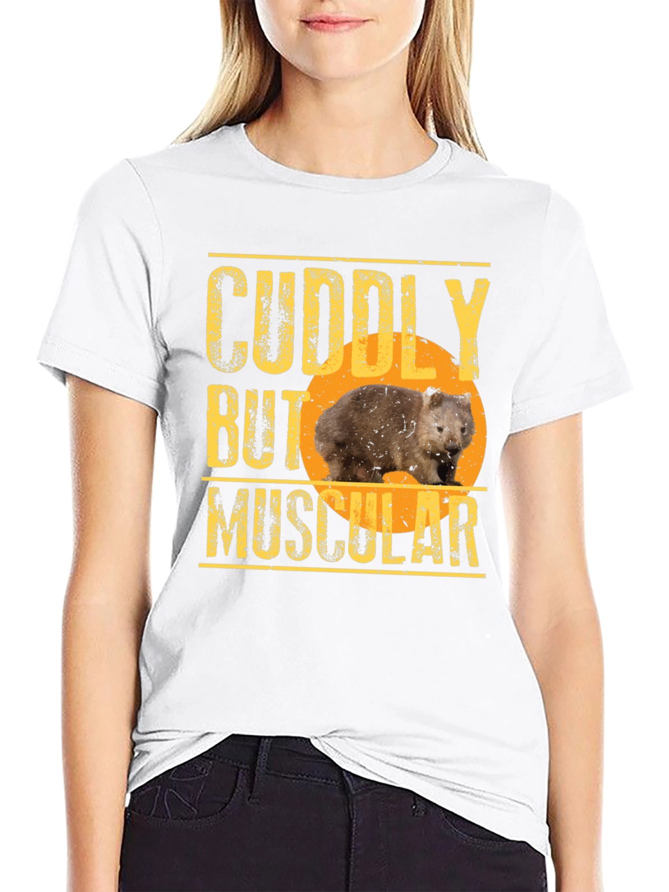 Cuddly But Muscular Wombat Graphic T-Shirt