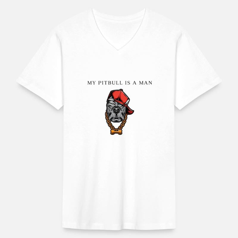 My pitbull is a man - american pitbull dad shirt