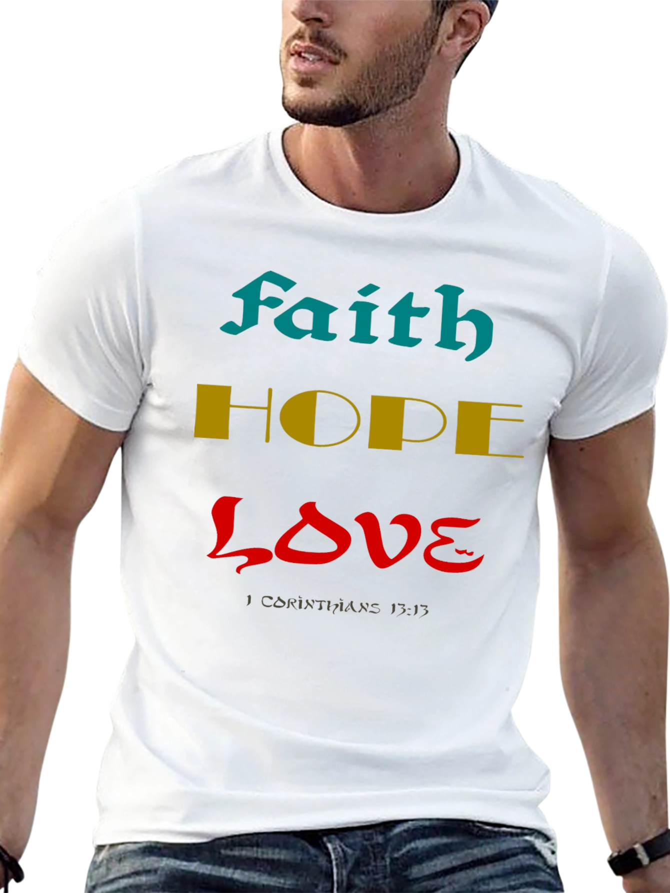 Faith Hope Love Black Graphic Tee