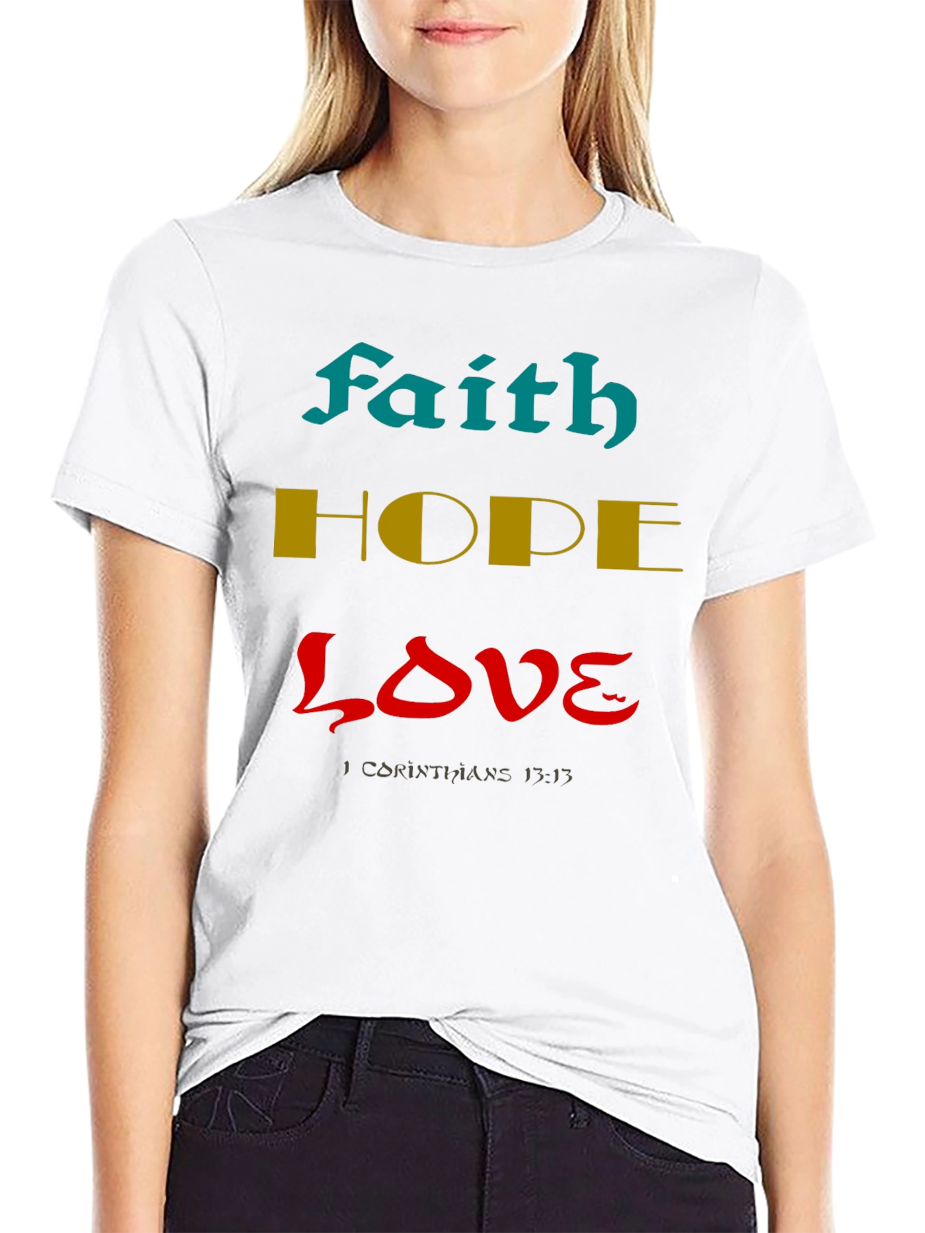 Faith Hope Love Black Graphic Tee