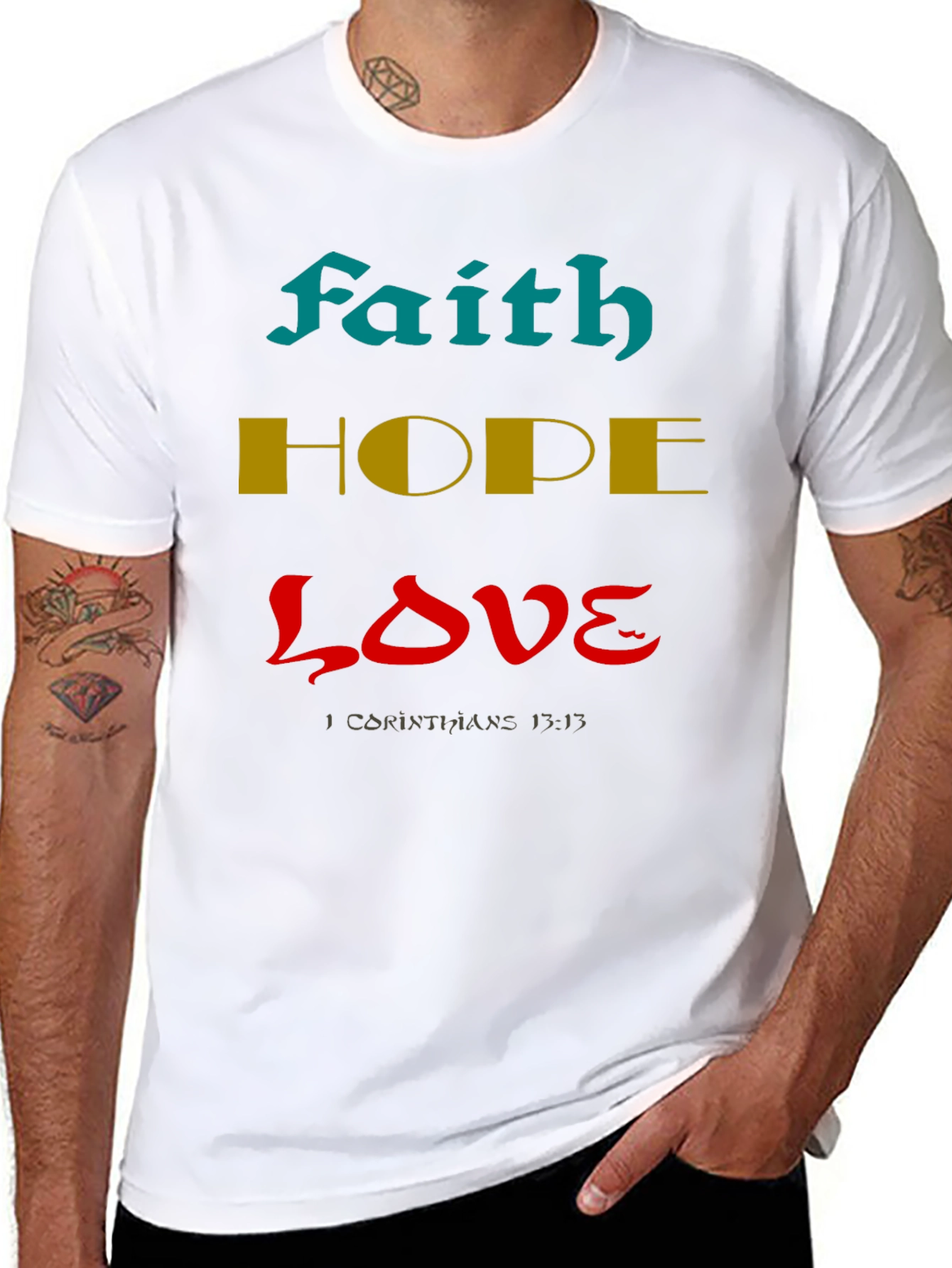 Faith Hope Love Black Graphic Tee