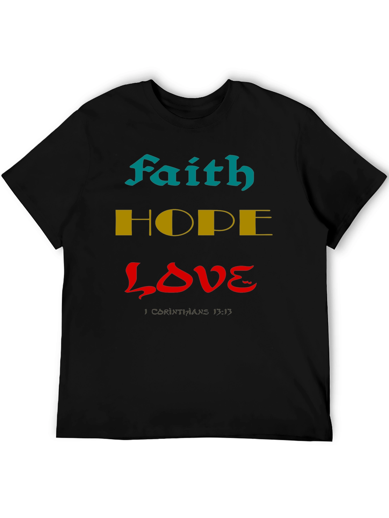 Faith Hope Love Black Graphic Tee