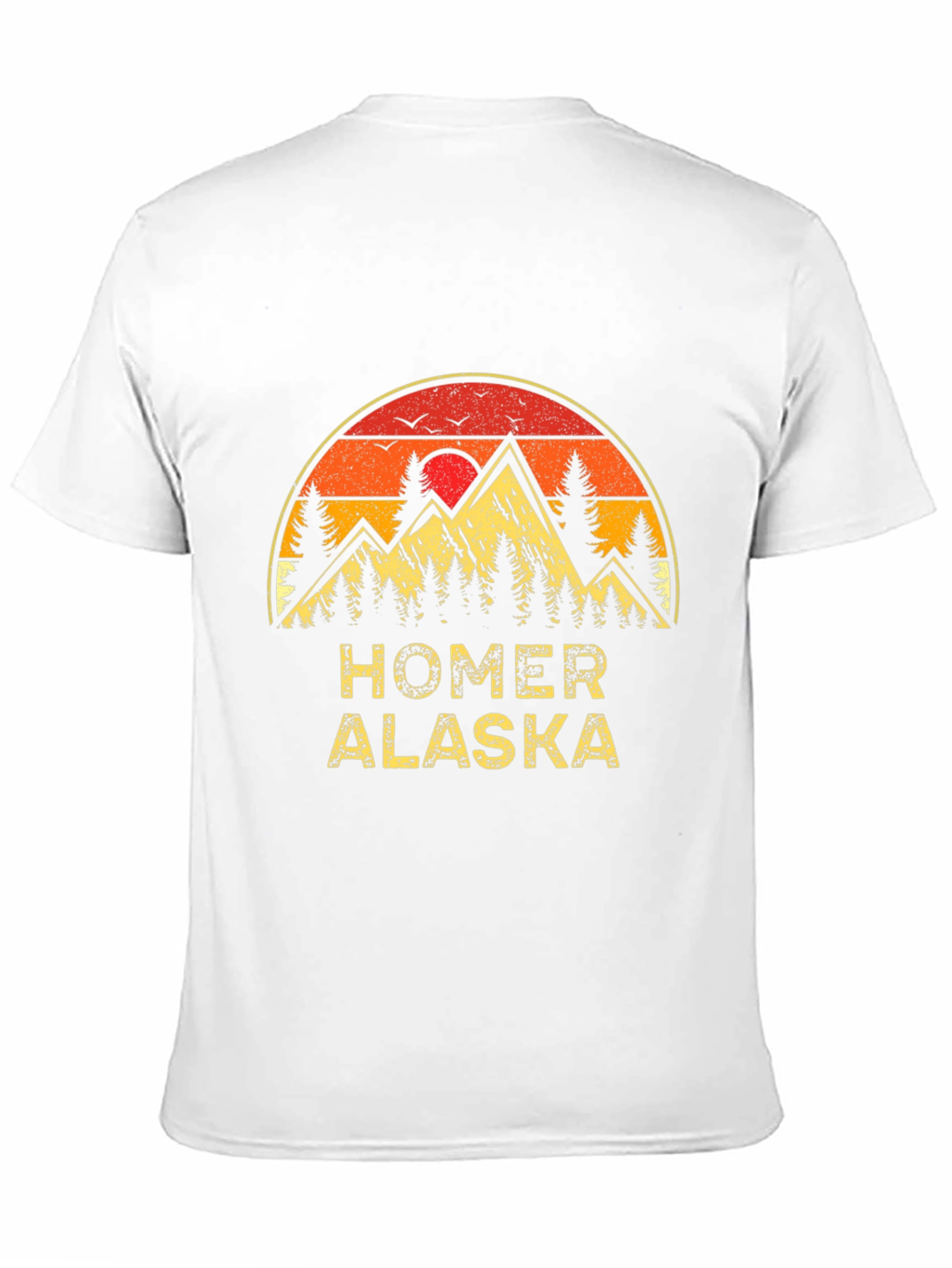 Homer Alaska Retro Sunset Graphic T-Shirt