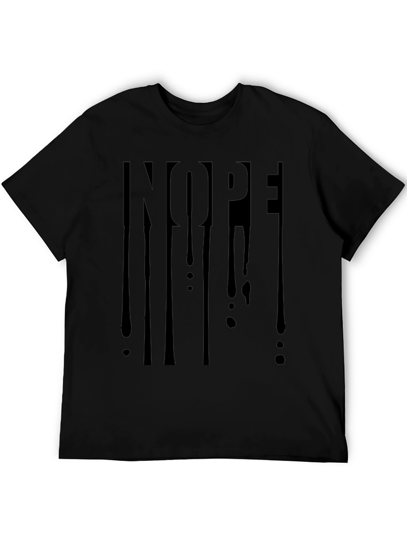 Mens Black Nope! Graphic Print T-Shirt