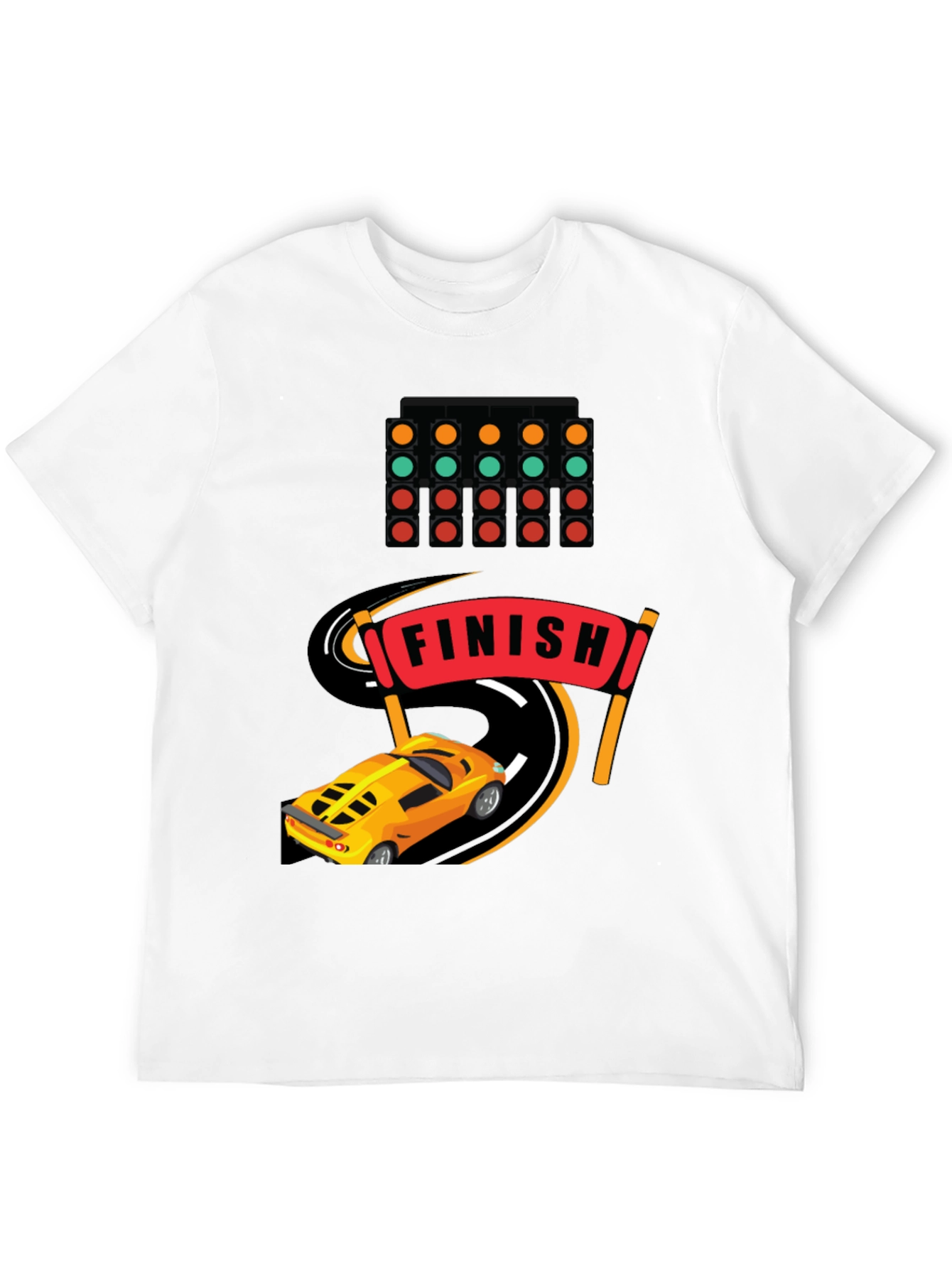 Race Car Finish Line Graphic T-Shirt