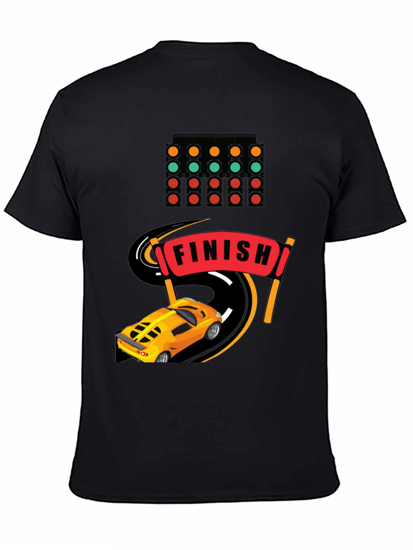 Race Car Finish Line Graphic T-Shirt