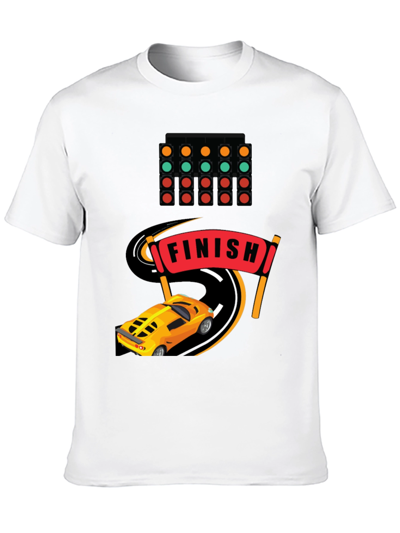 Race Car Finish Line Graphic T-Shirt