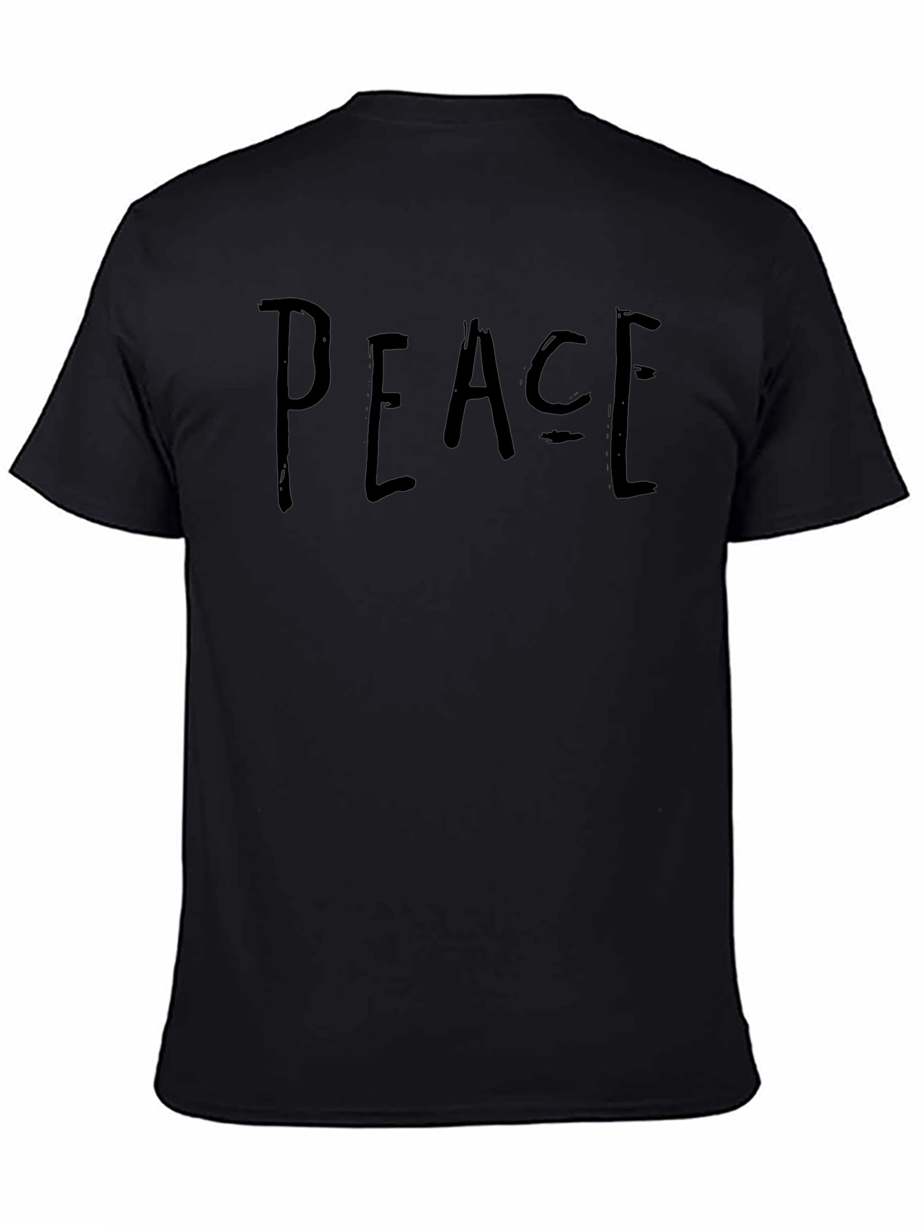 Peace Graphic Black T-Shirt Casual Wear