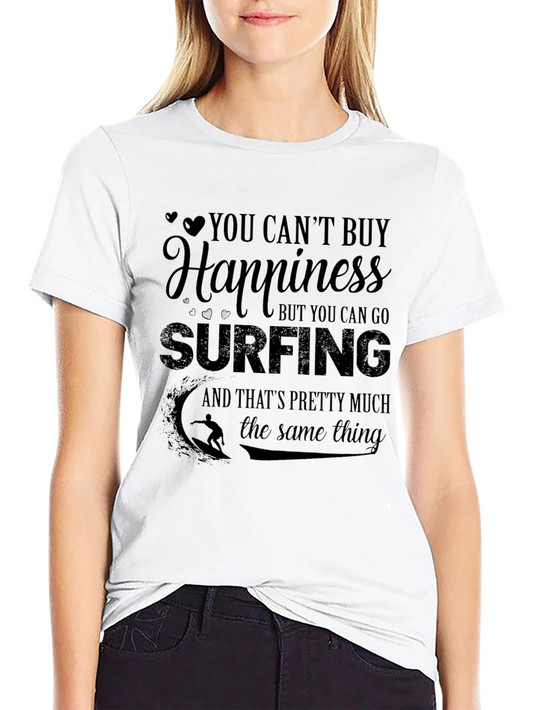 Surfing Happiness Black T-Shirt