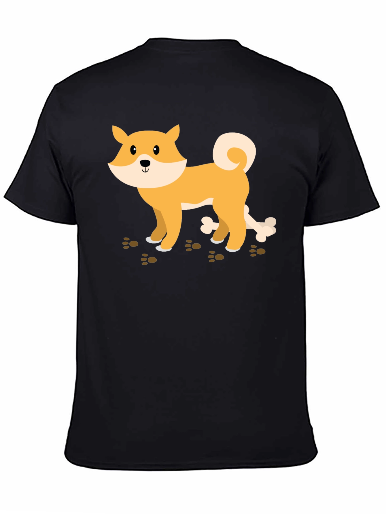 Shiba Inu Dog Bone Graphic Tee - Casual Style