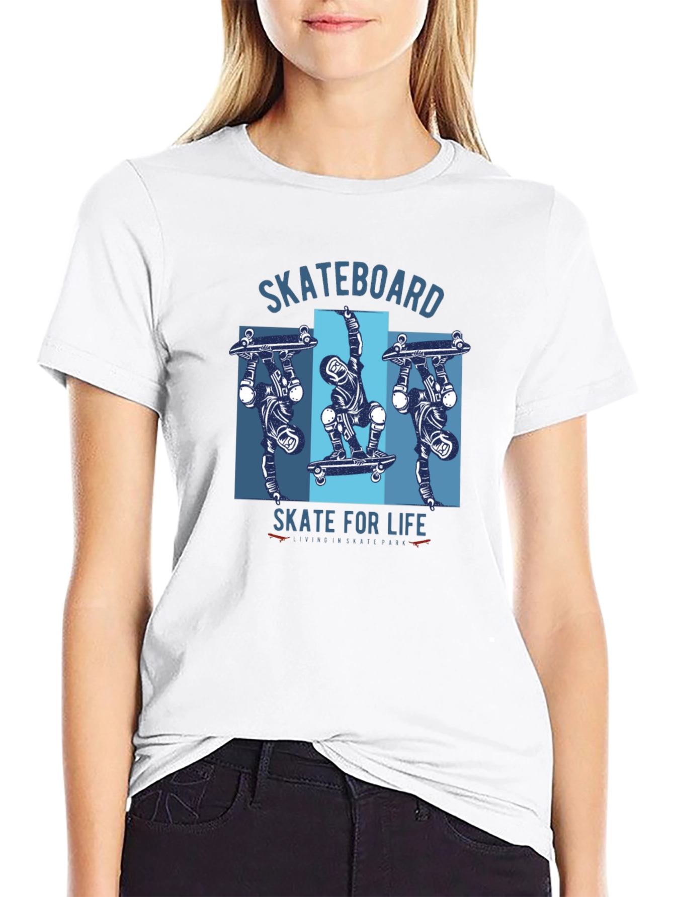 Skateboard Life Graphic Tee - Black Cotton Skater Shirt