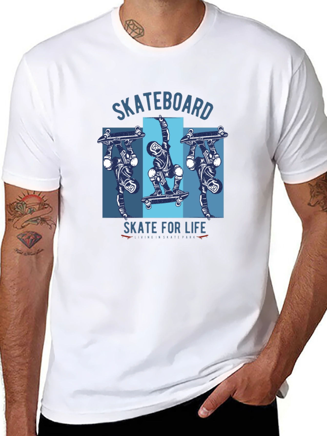 Skateboard Life Graphic Tee - Black Cotton Skater Shirt
