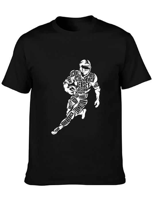 Football Word Art Black T-Shirt