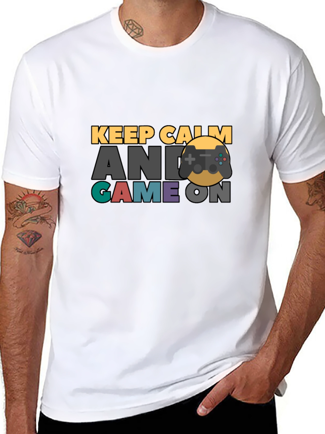 Keep Calm Game On Black T-Shirt