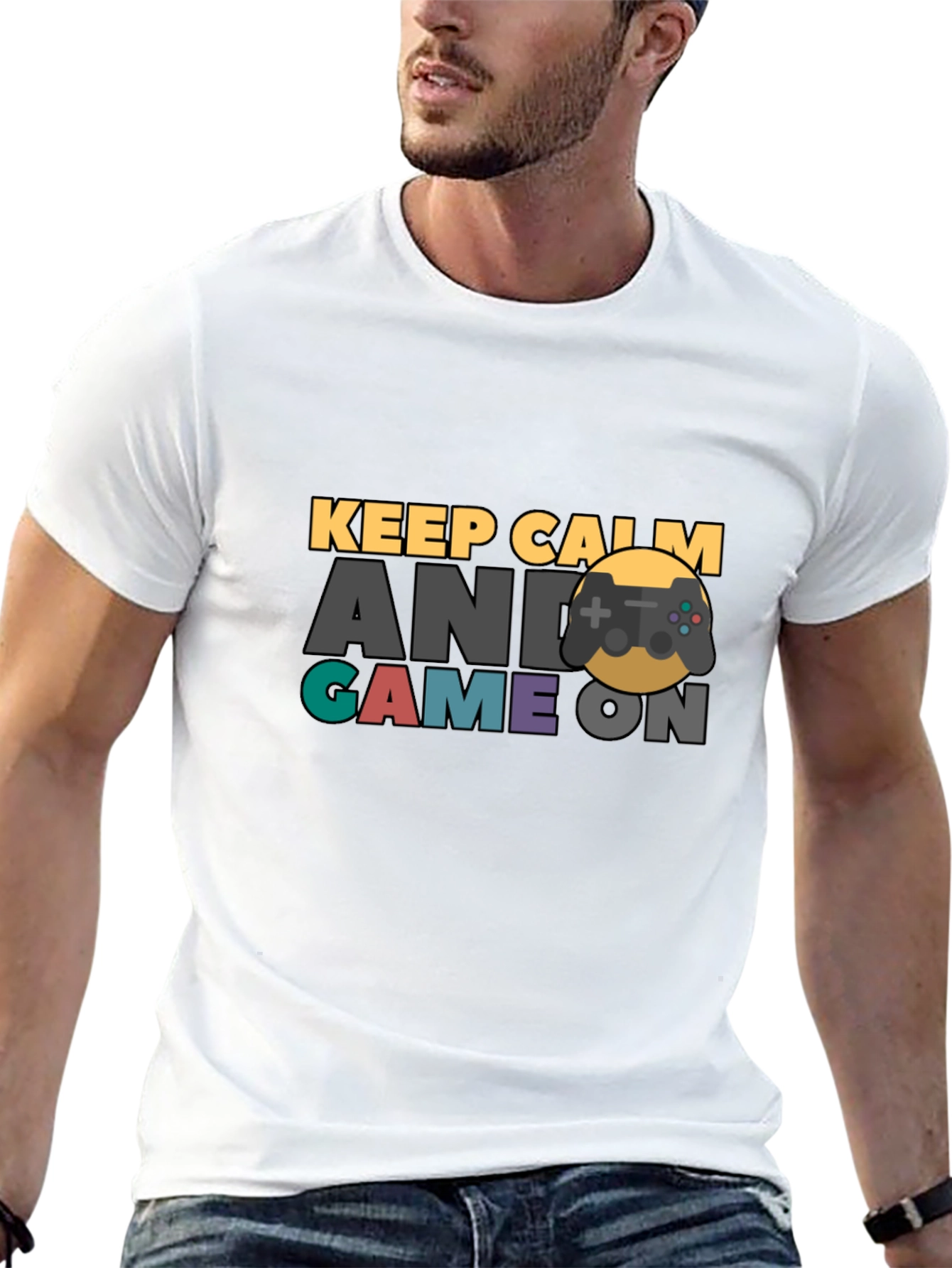 Keep Calm Game On Black T-Shirt