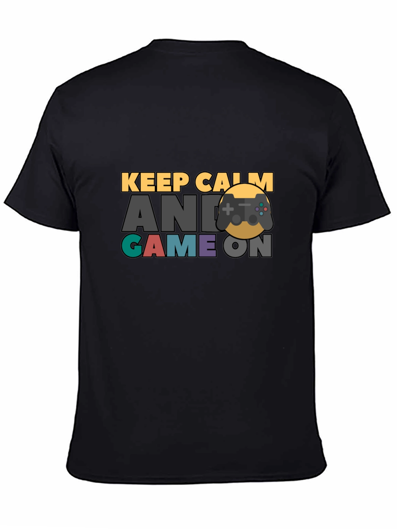 Keep Calm Game On Black T-Shirt