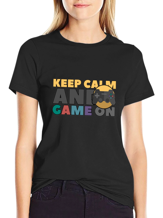 Keep Calm Game On Black T-Shirt
