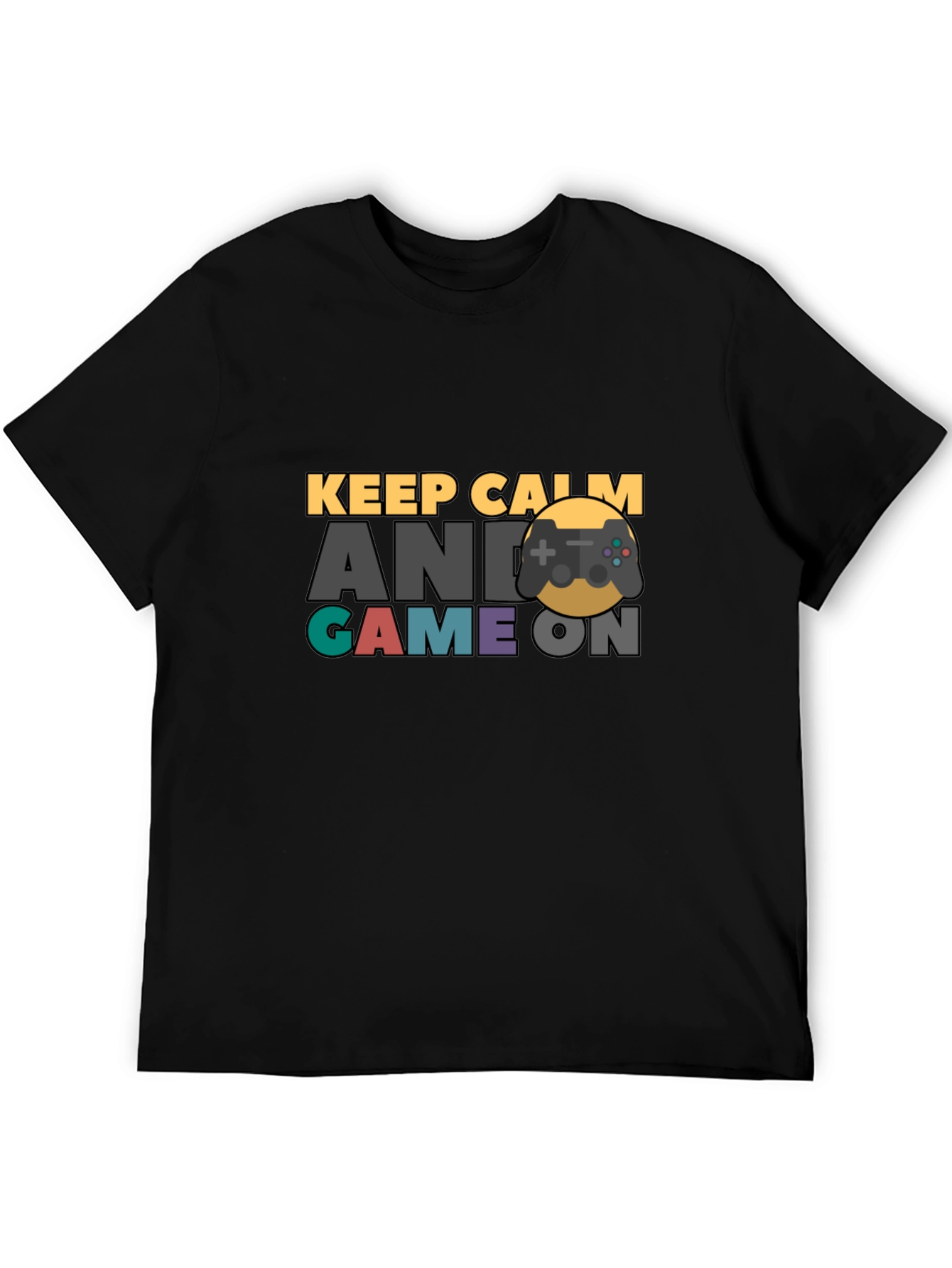 Keep Calm Game On Black T-Shirt