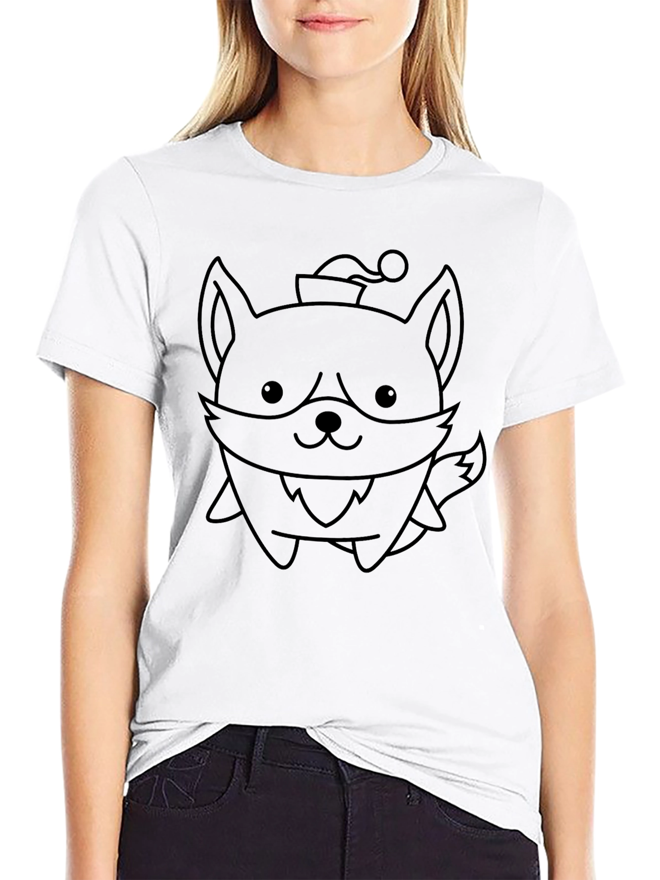 Cute Cartoon Fox Christmas Graphic T-Shirt