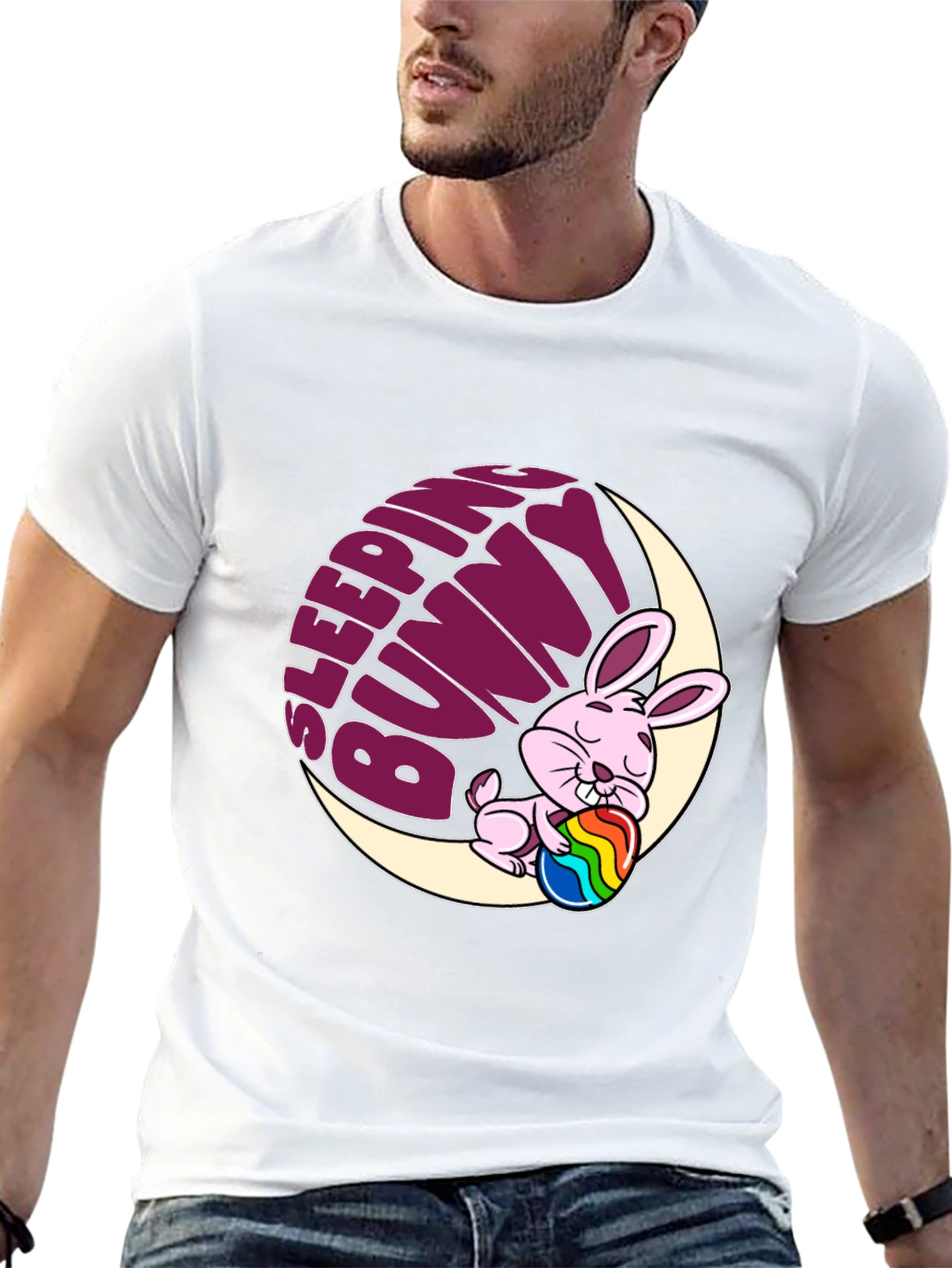 Sleeping Bunny Graphic Tee - Easter Holiday Shirt