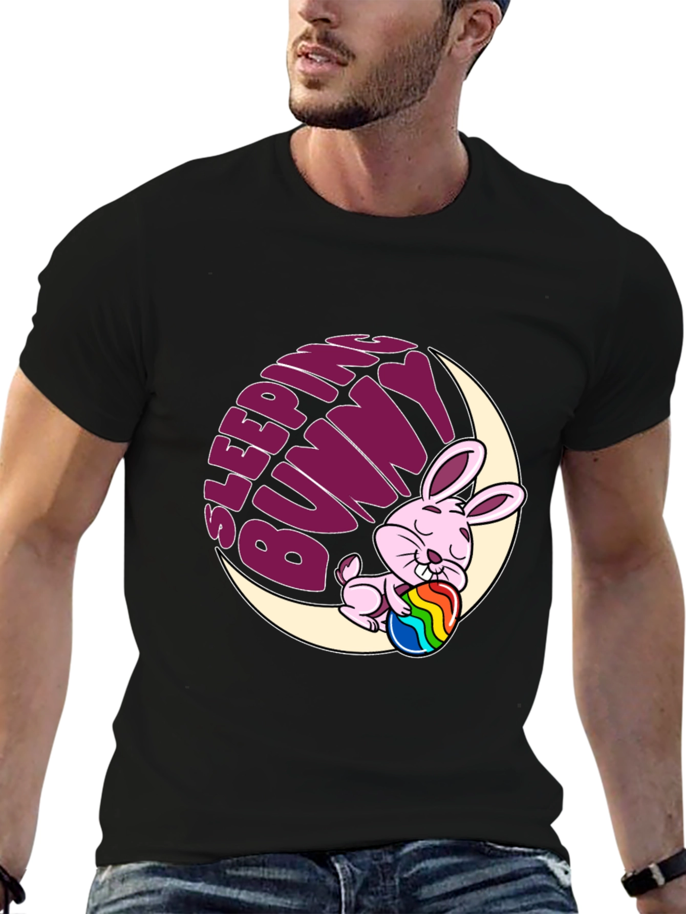 Sleeping Bunny Graphic Tee - Easter Holiday Shirt
