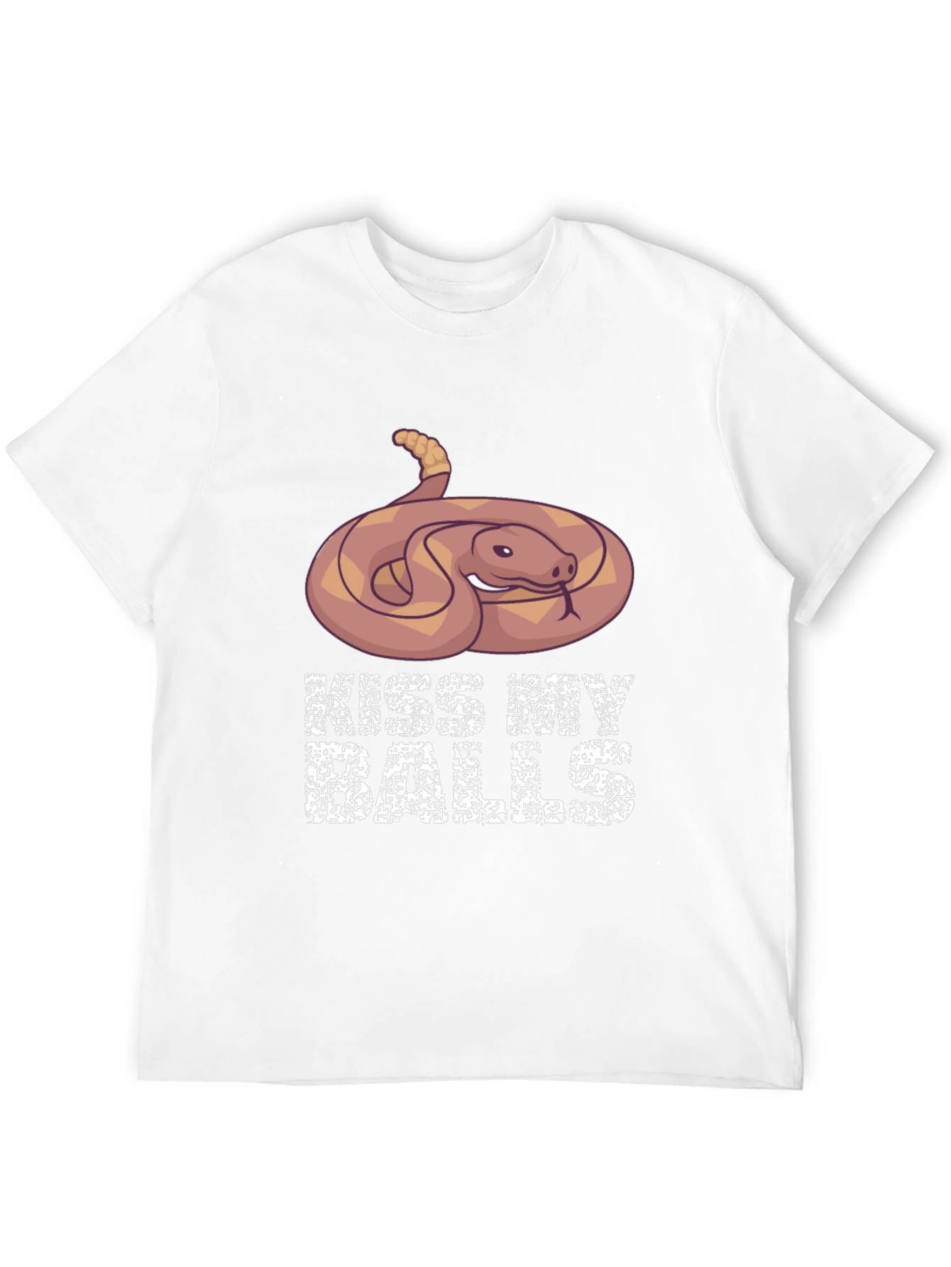 Humorous Snake Graphic T-Shirt - Kiss My Balls