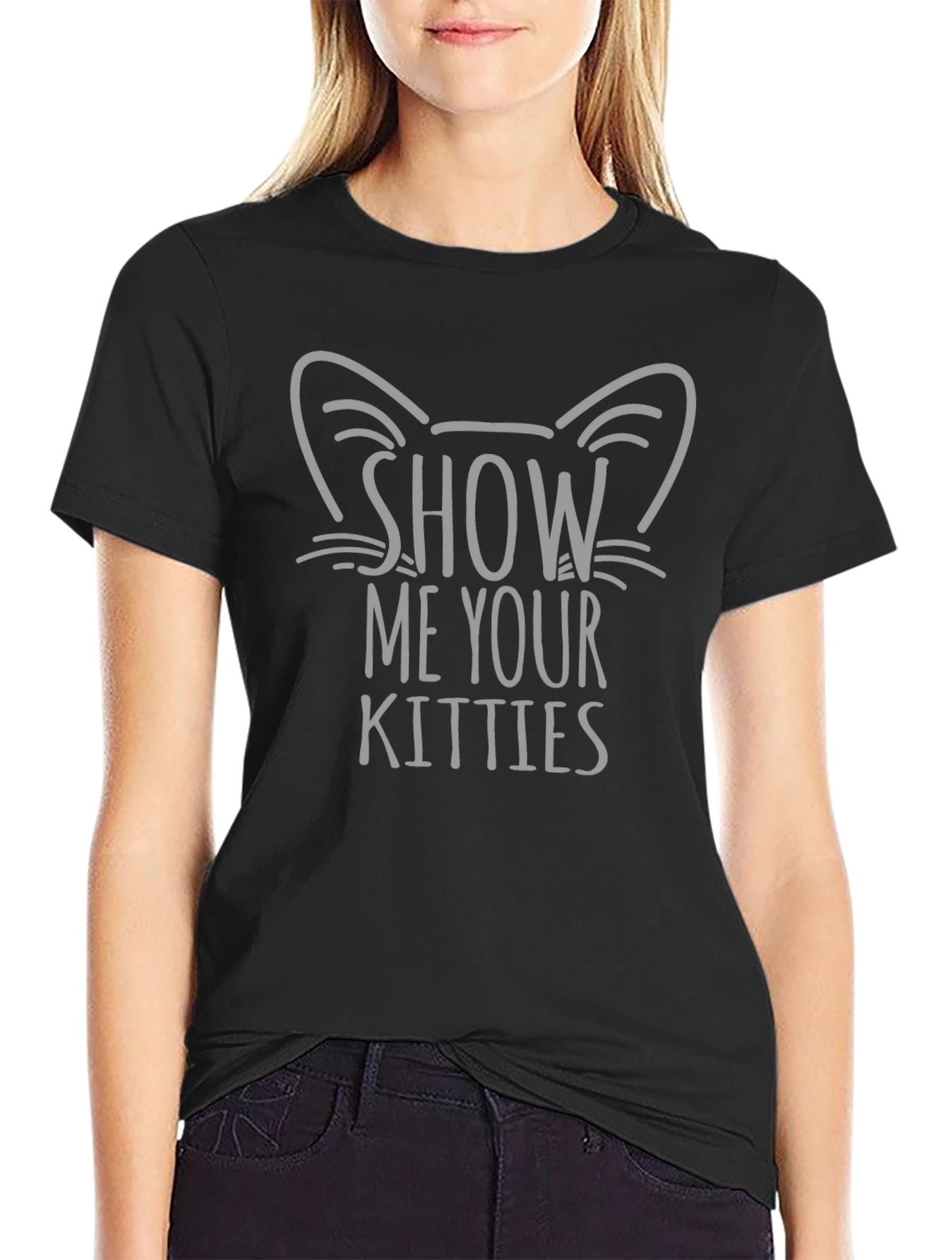 Show Me Your Kitties Cat Graphic T-Shirt