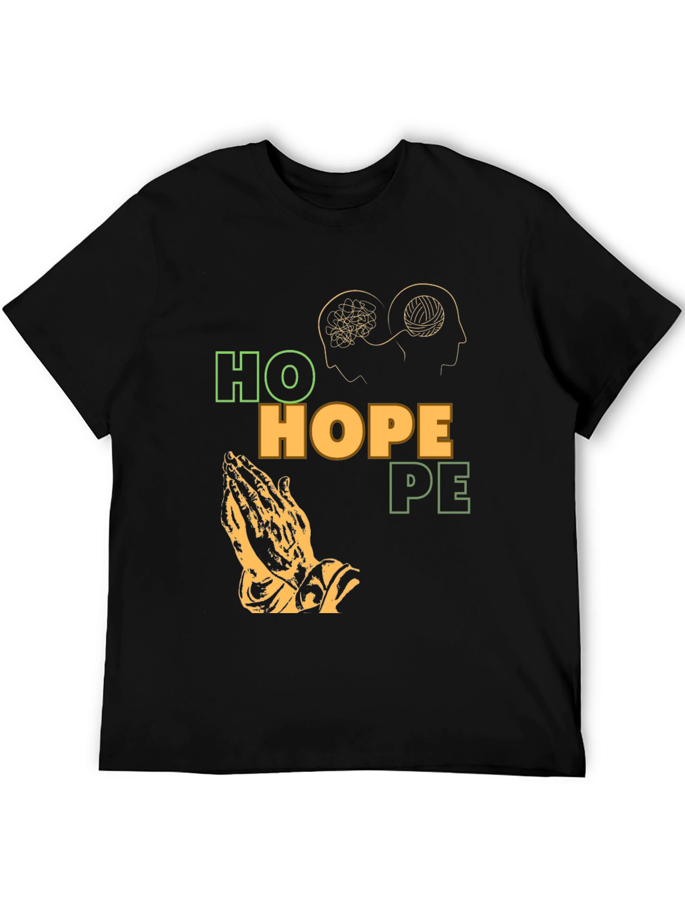 Hope Graphic T-Shirt Unique Praying Hands Design