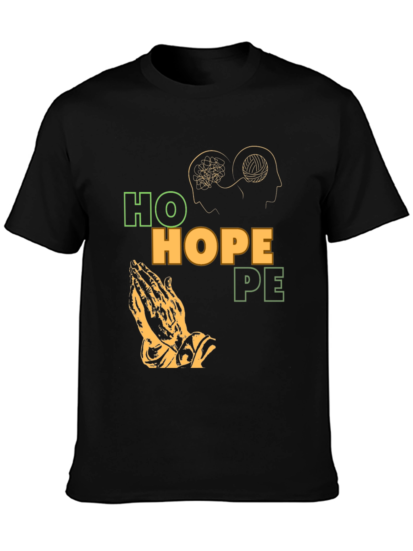Hope Graphic T-Shirt Unique Praying Hands Design