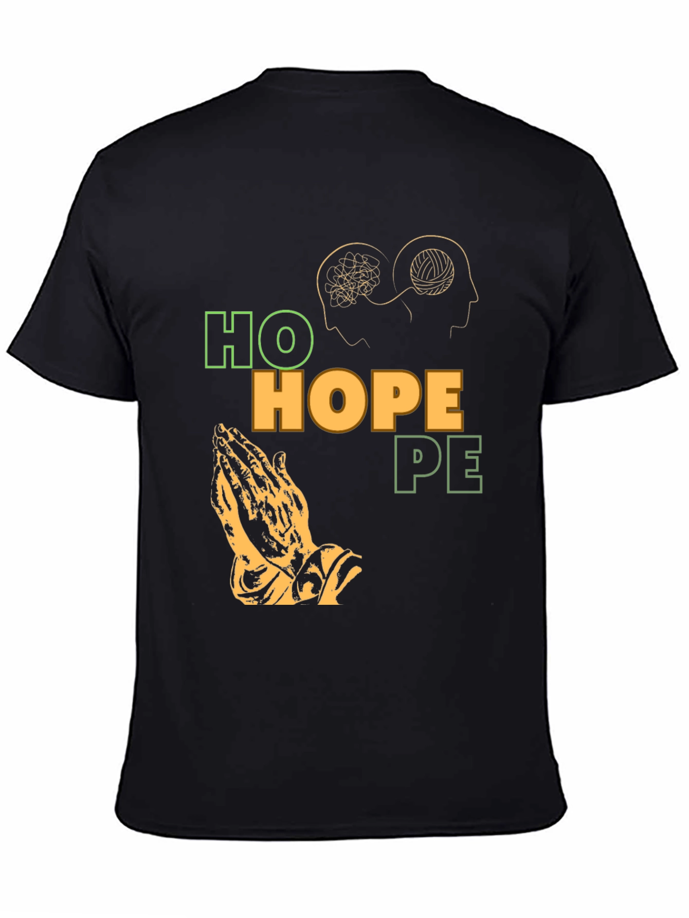 Hope Graphic T-Shirt Unique Praying Hands Design
