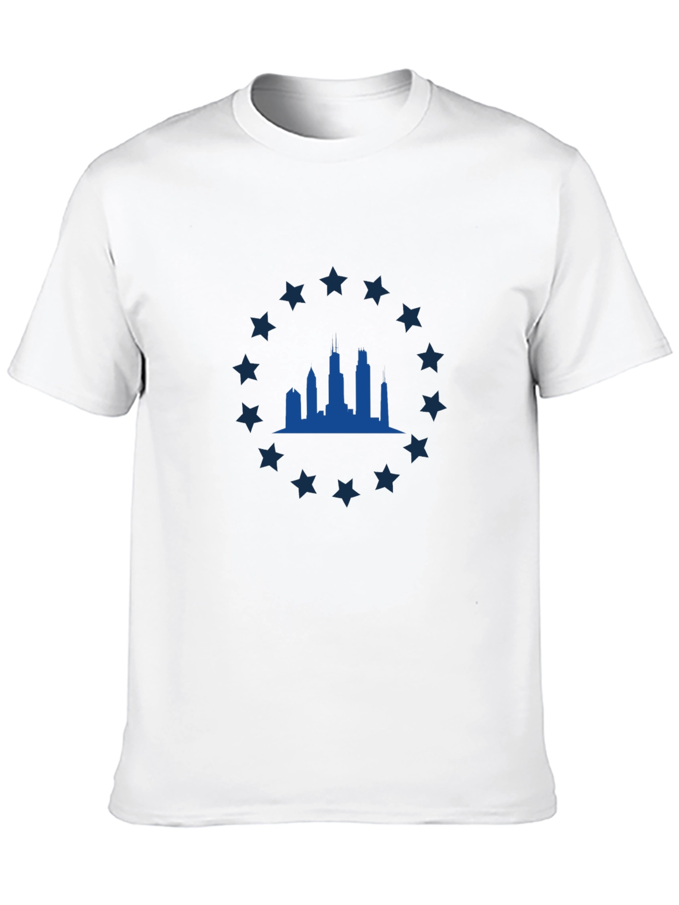 Chicago Skyline Star Tee - Classic Black Graphic T-Shirt