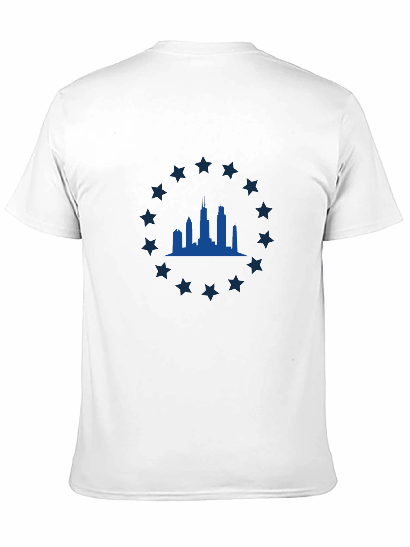 Chicago Skyline Star Tee - Classic Black Graphic T-Shirt