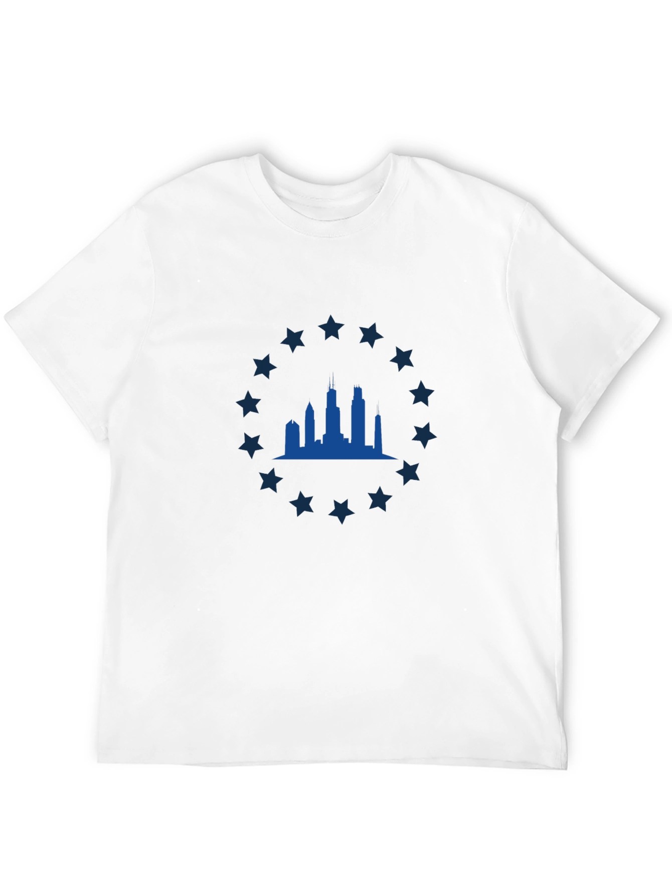 Chicago Skyline Star Tee - Classic Black Graphic T-Shirt