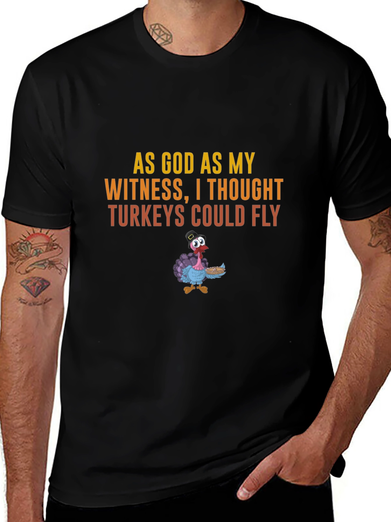 Funny Thanksgiving Turkey Graphic T-Shirt