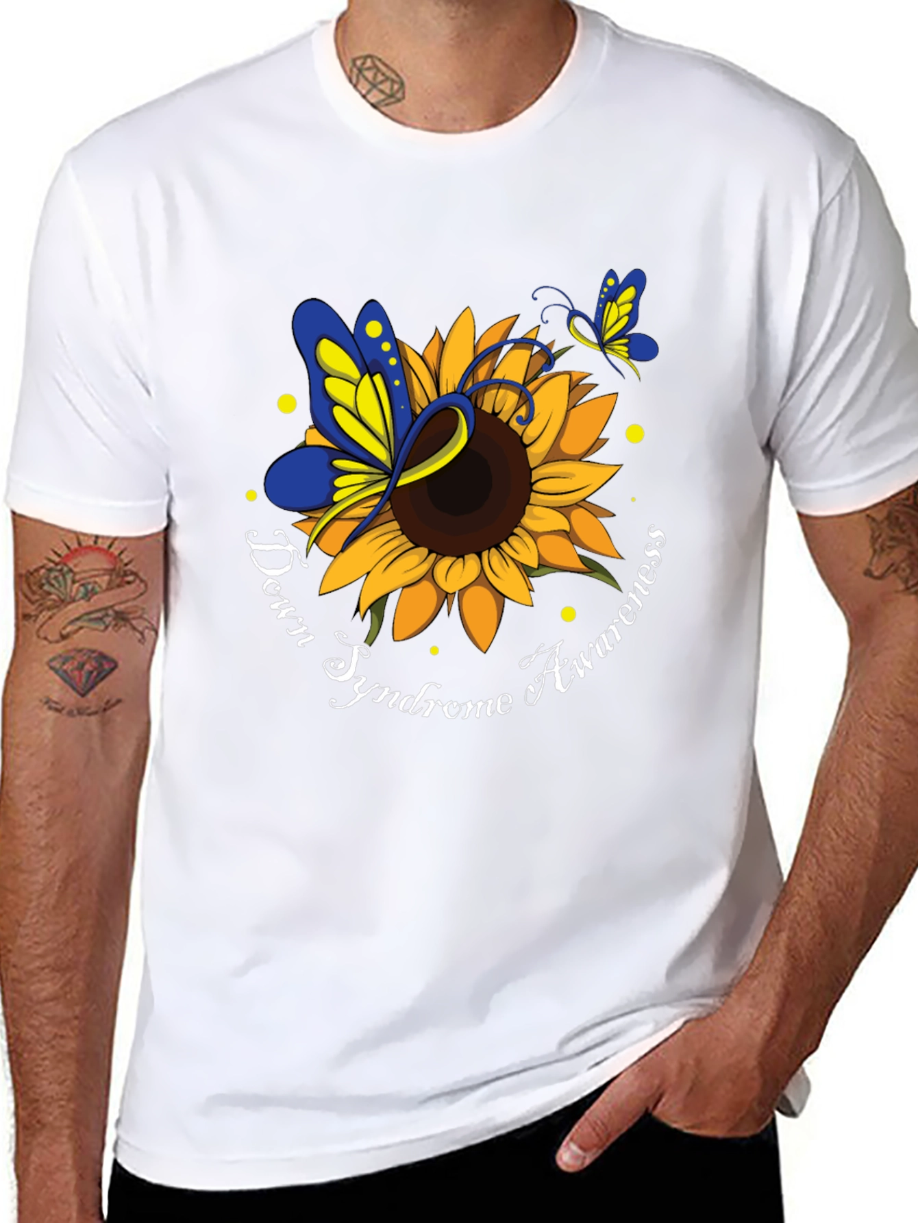 Down Syndrome Awareness Sunflower Butterfly T-Shirt