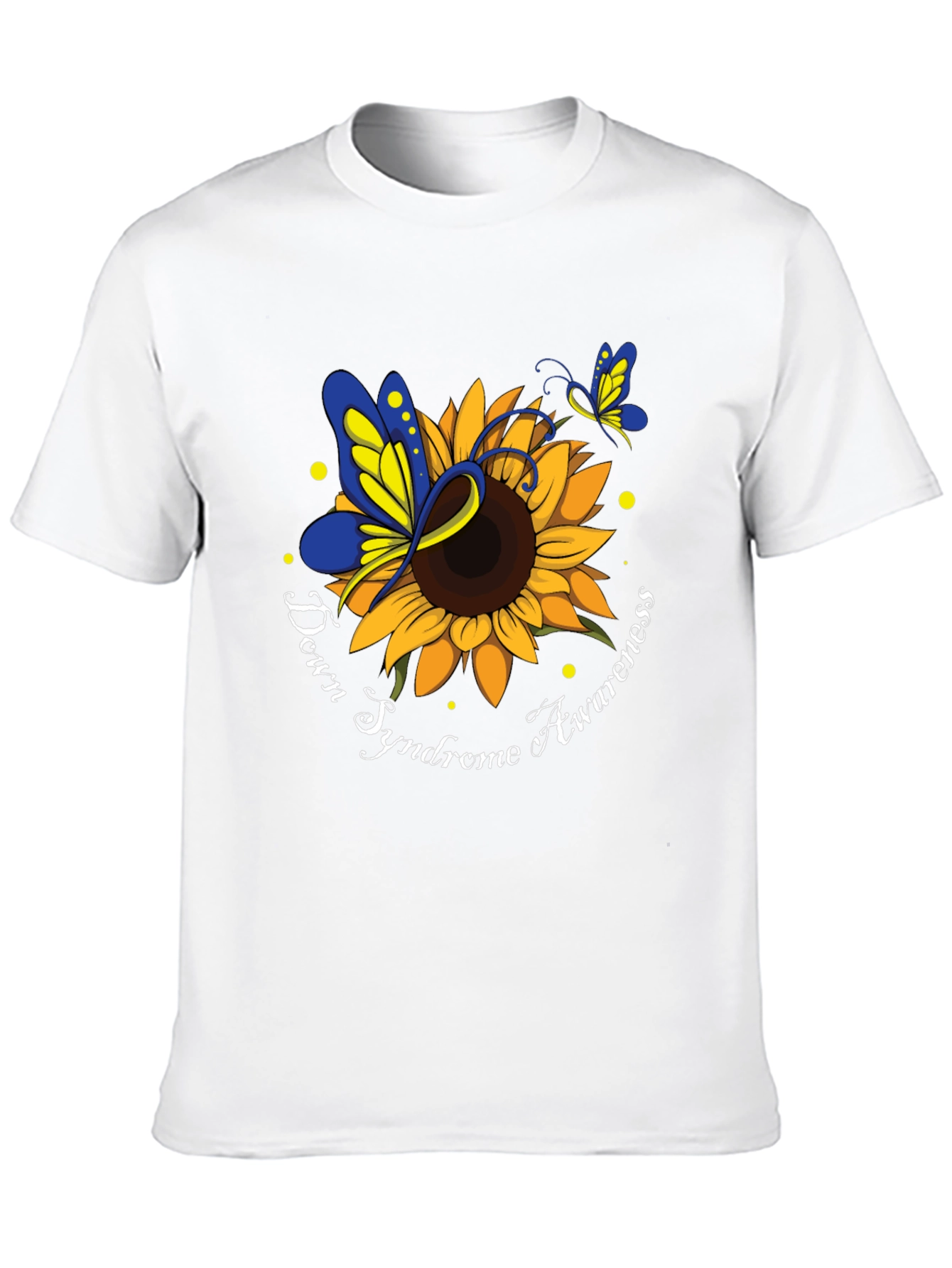 Down Syndrome Awareness Sunflower Butterfly T-Shirt