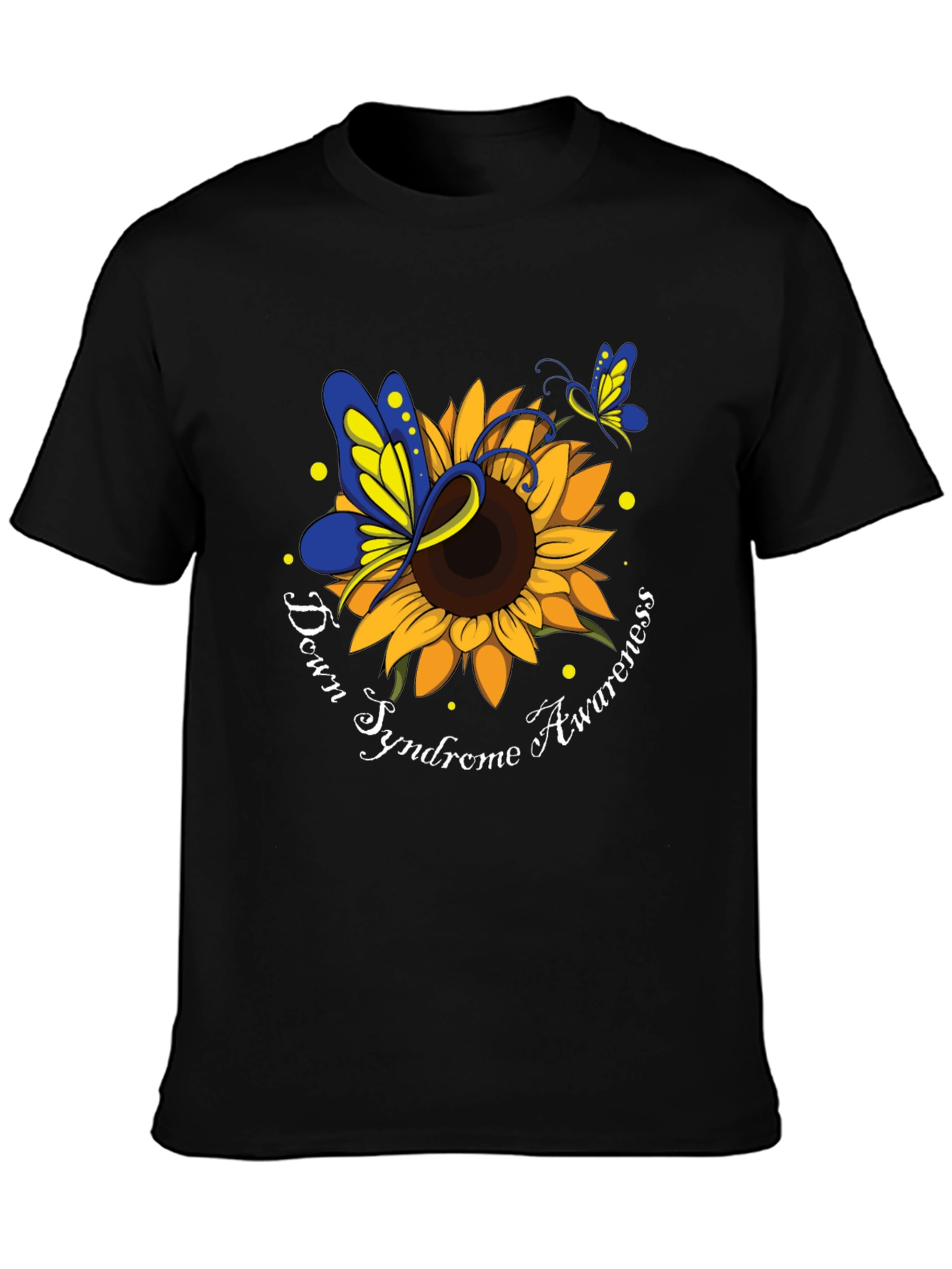 Down Syndrome Awareness Sunflower Butterfly T-Shirt