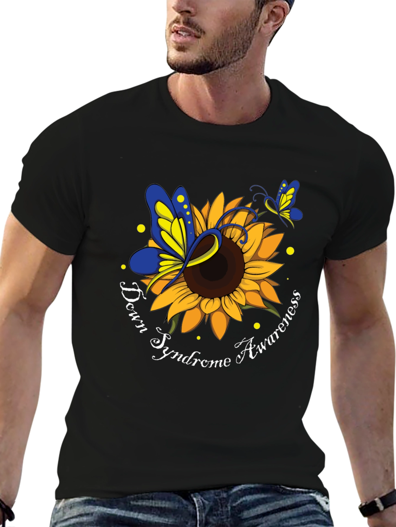 Down Syndrome Awareness Sunflower Butterfly T-Shirt