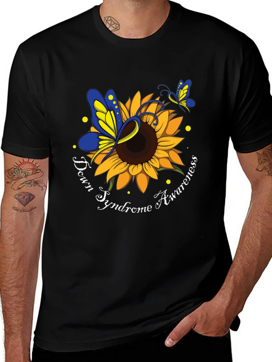 Down Syndrome Awareness Sunflower Butterfly T-Shirt