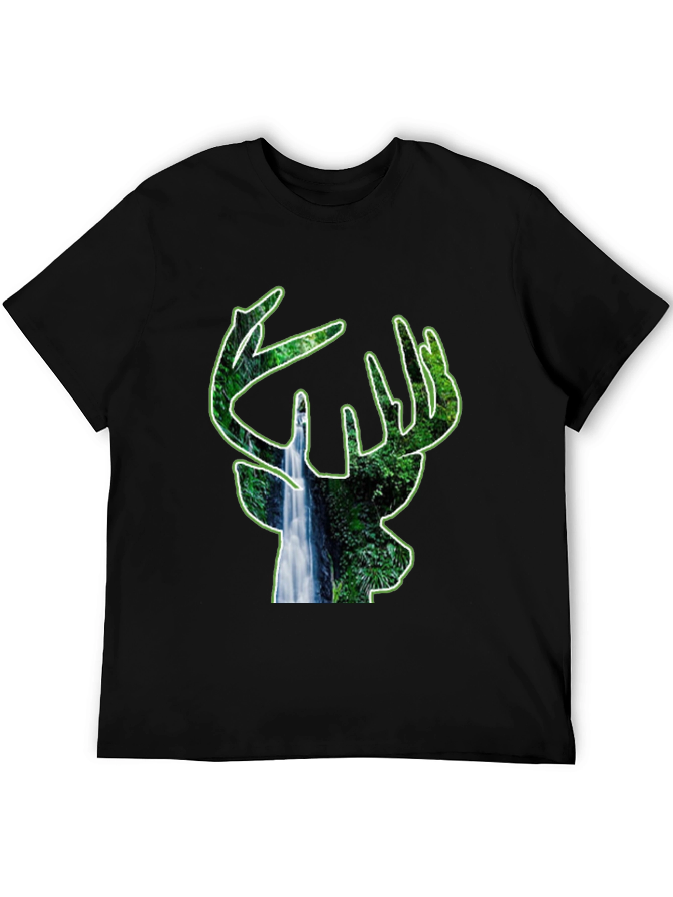 Nature Deer Black T-Shirt