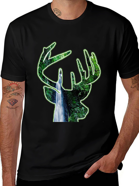 Nature Deer Black T-Shirt