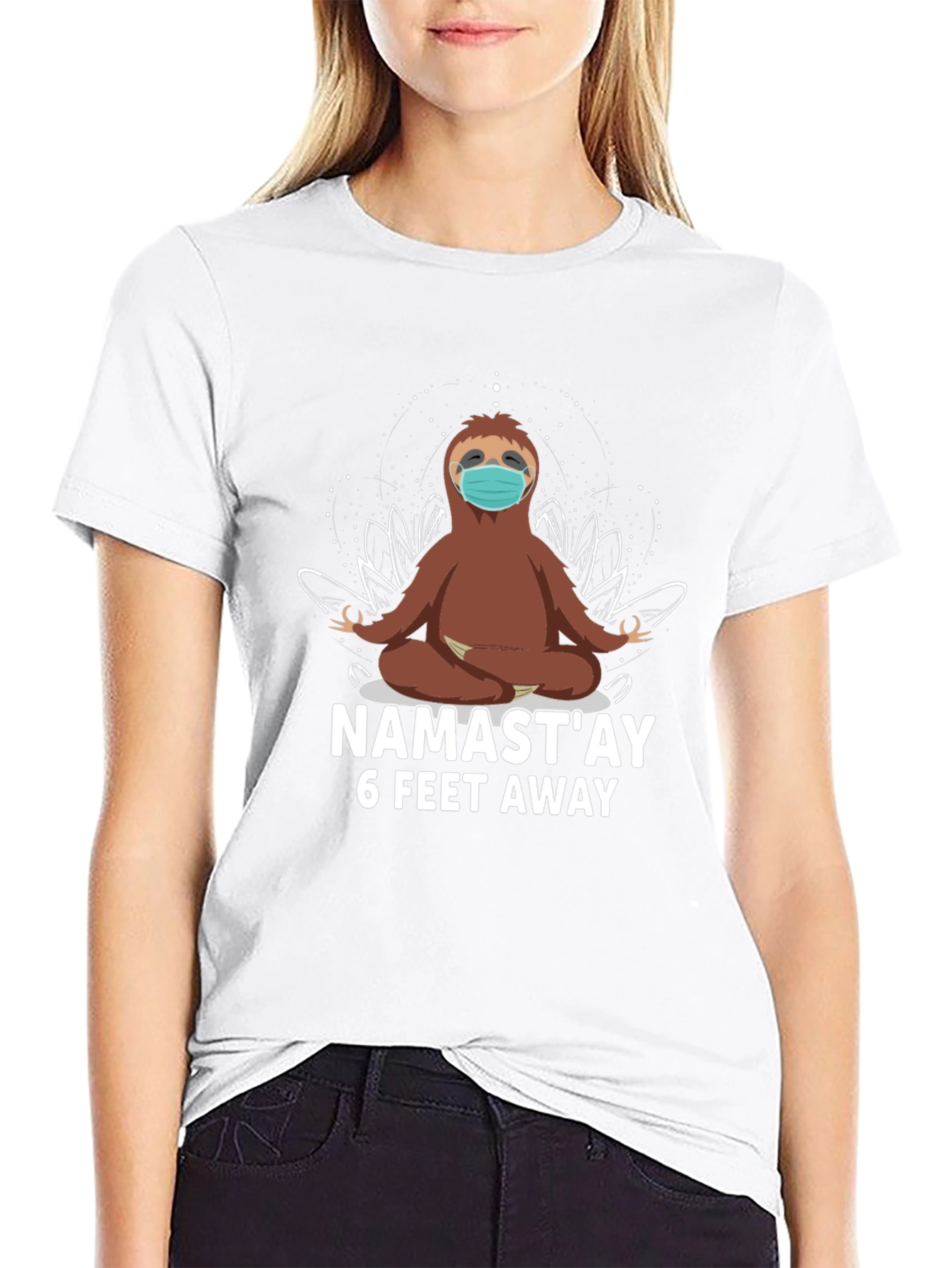 Namastay 6 Feet Away Sloth T-Shirt