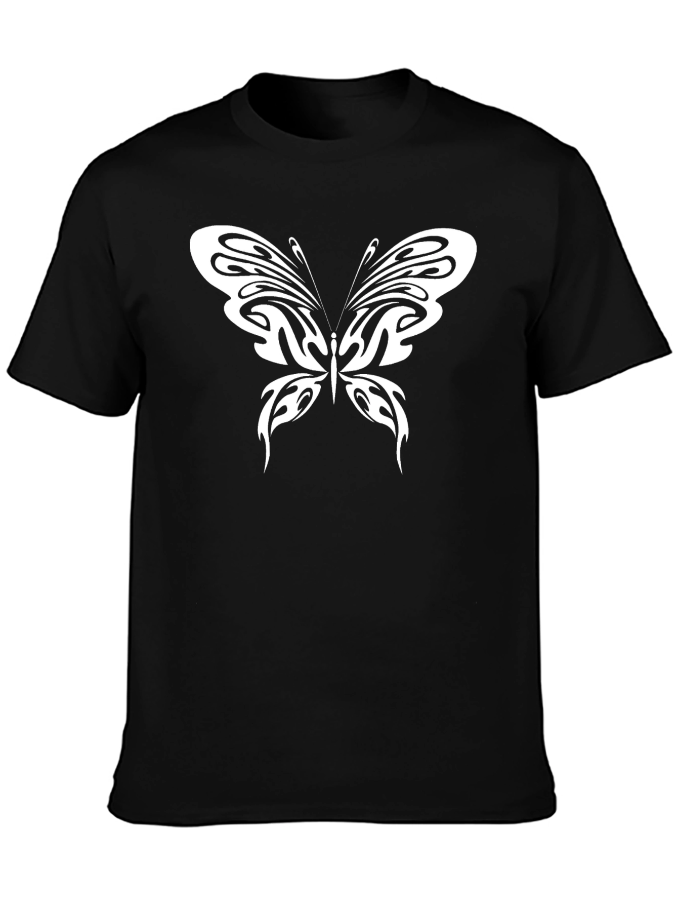 Butterfly Graphic Tee - Stylish Black T-Shirt