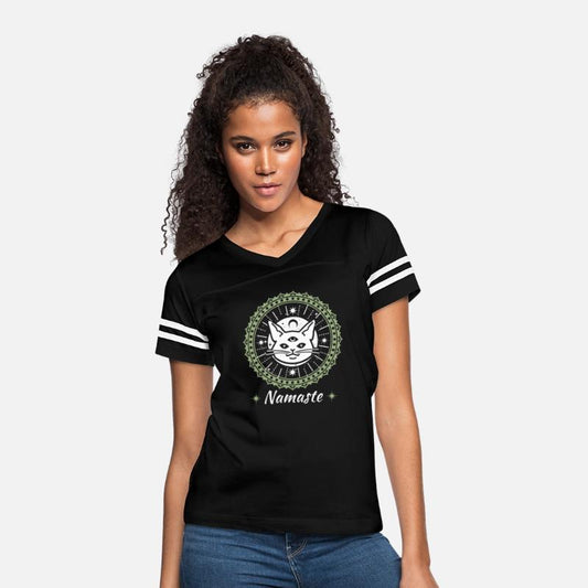 Namaste mandala zen cat tshirt and apparel