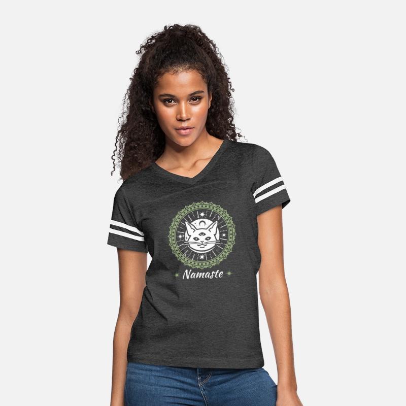 Namaste mandala zen cat tshirt and apparel